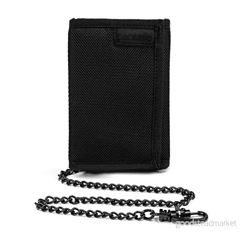 Pacsafe Rfidsafe Z50 Rfid blockerande tredelad svart reseplånbok, Svart, En storlek, plånbok med 6 kortplatser 688334053994