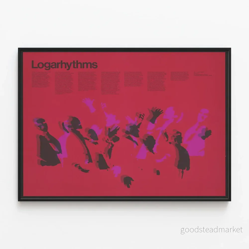 Poster Logarhythms – Modern väggdekoration i rött och lila