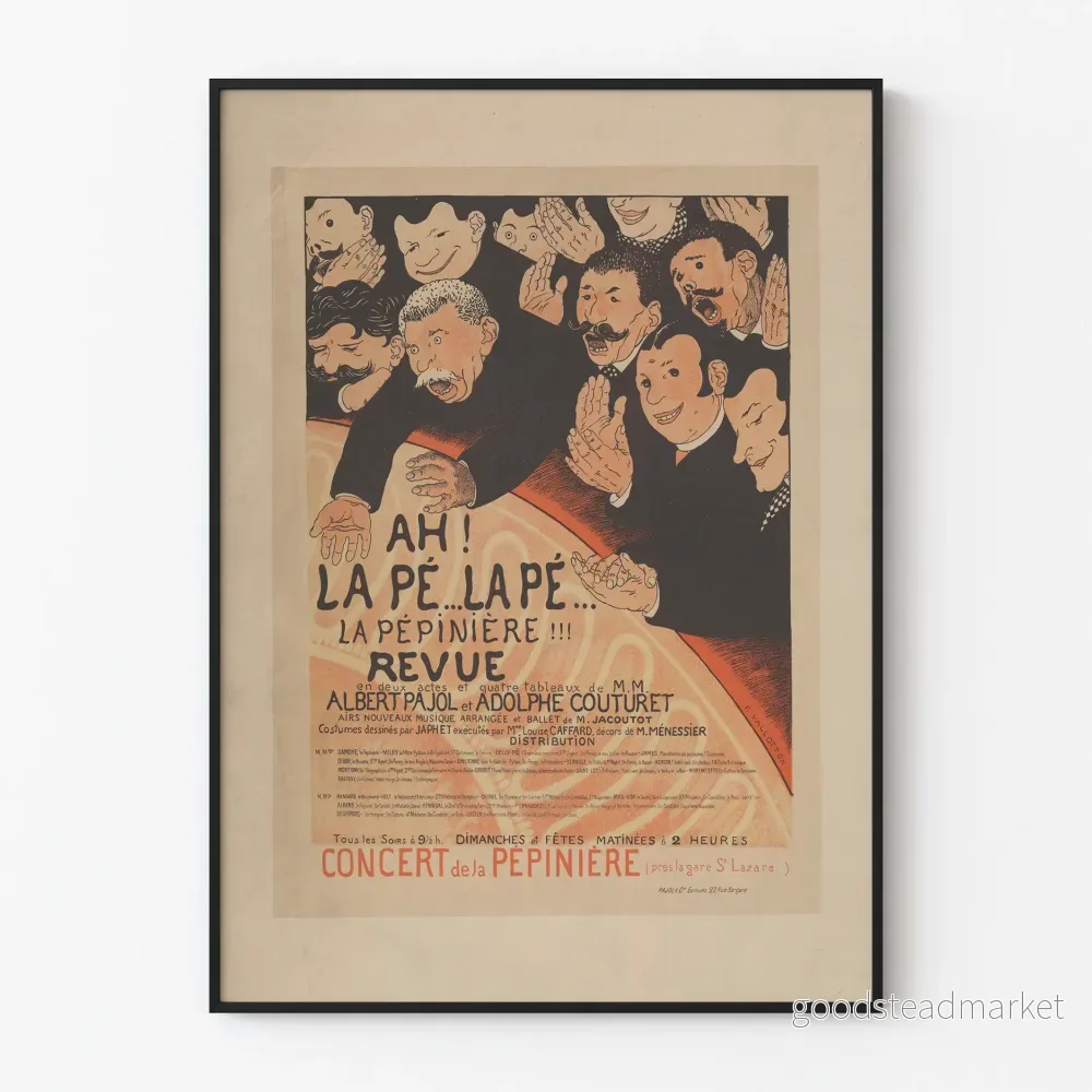 Vintageaffisch för teatern La Pépière revy