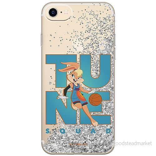 ERT GROUP mobiltelefonfodral för Apple Iphone 7/8/ SE 2/ 3 originalt och officiellt licensierat Looney Tunes mönster Space Jam 007, med glitter overflow effekt 5905511028169