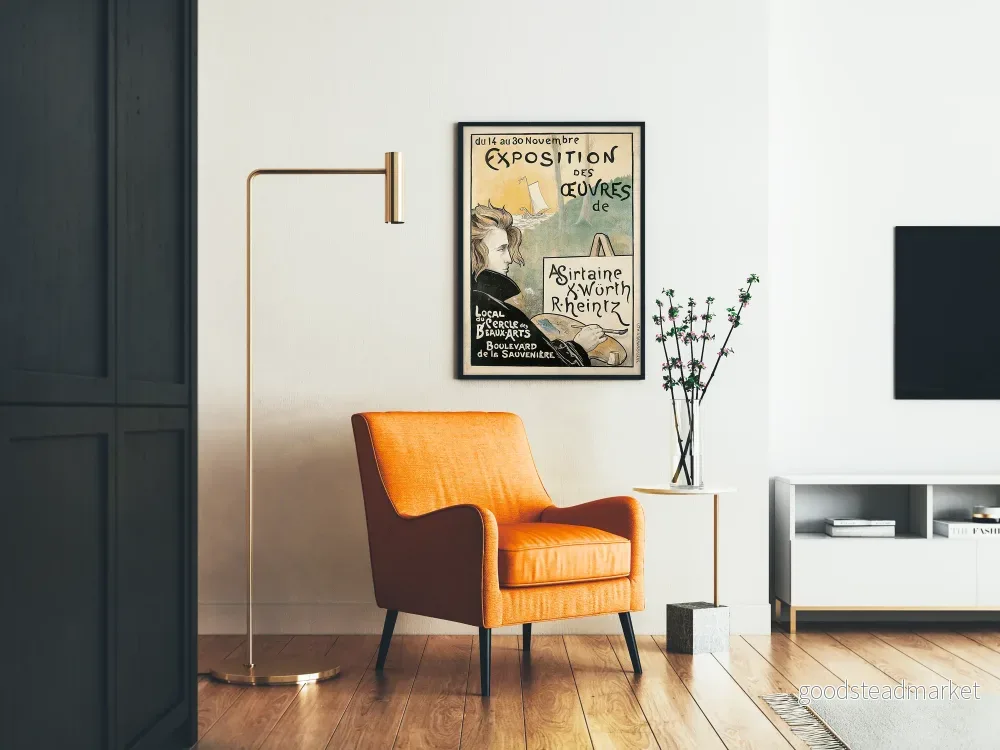 Vintageaffisch för utställning av konstverk på trä och hav - Bild 2