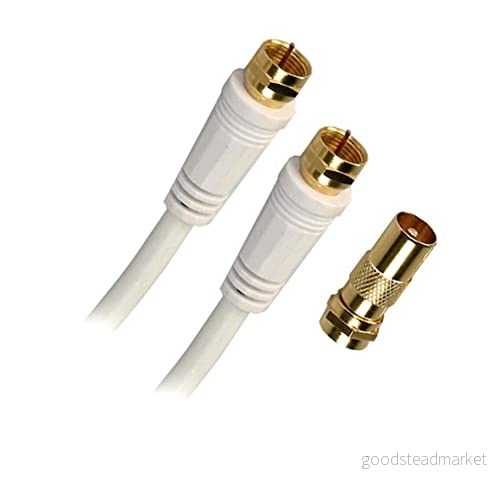 APM 409005 satellitkabel 'F'' hane/hane + adapter 2 m svart 3552724090050