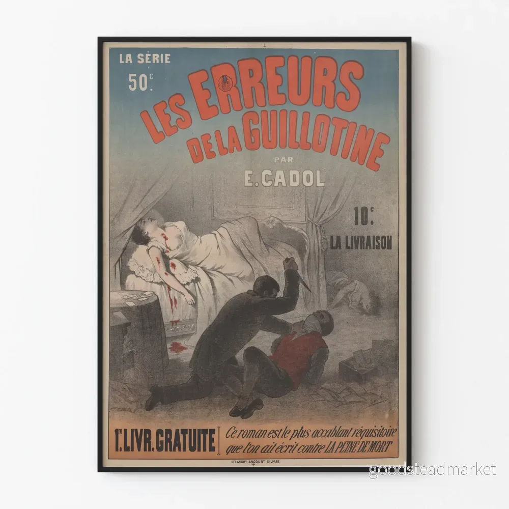 Vintageposter Les erreurs de la guillotine av E. Cadol