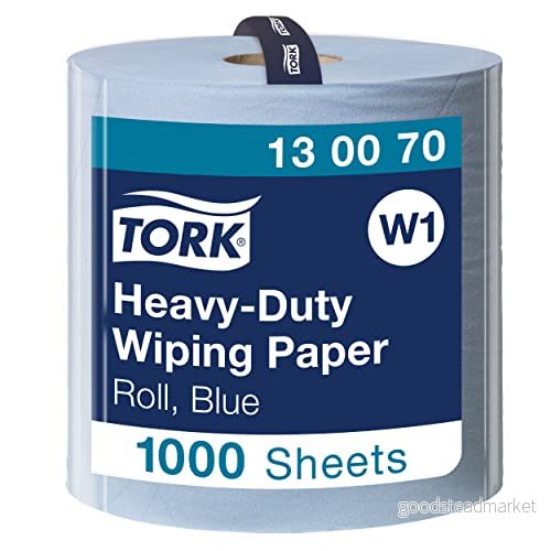 Tork 130070 extra starka pappersnäsdukar för W1 golvstativ och vägghållarsystem/2 lagers putsdukar rulle i blå/premiumkvalitet/1 x 340 m 7322540183726