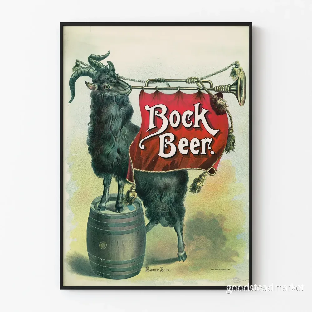 Vintage poster för väggdekoration Bock Beer
