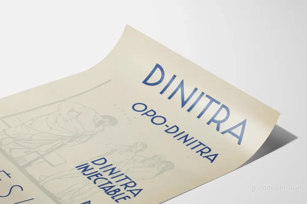 Vintageposter Dinitra Injectable - Retro medicinsk väggdekoration - Bild 3