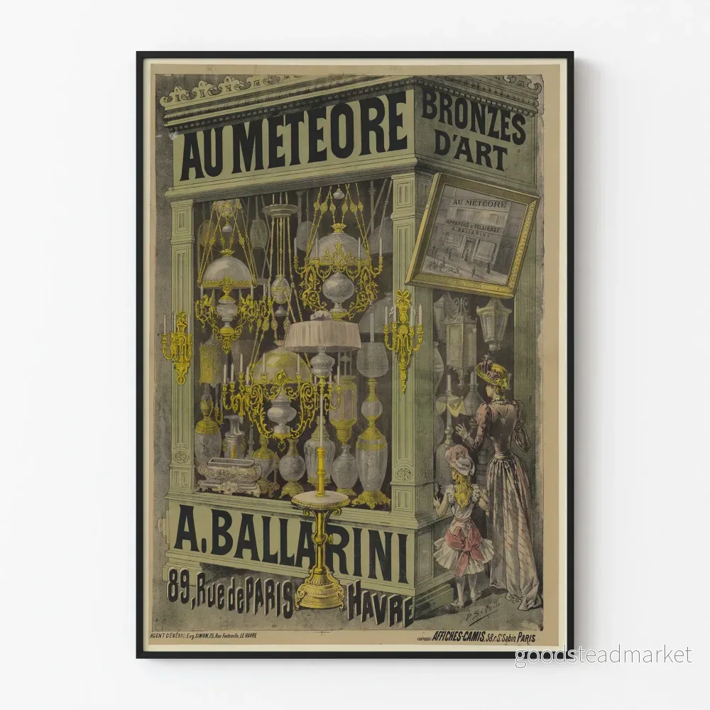 Vintageposter Au Météore Bronzés d'Art - elegant väggdekoration