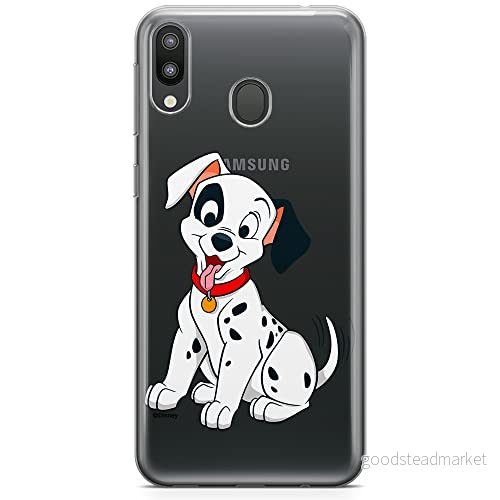 ERT GROUP mobiltelefonfodral för Samsung M20 originalt och officiellt licensierat Disney mönster Dalmatian 006 Vit optimalt anpassad till formen på mobiltelefonen, gedeeltelijk transparant 5904805885303