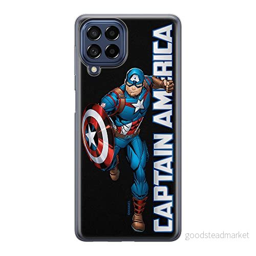ERT GROUP mobiltelefonfodral för Samsung M33 5G originalt och officiellt licensierat Marvel mönster Captain America 030 optimalt anpassad till formen på mobiltelefonen, fodral tillverkad av TPU plast 5905511352271