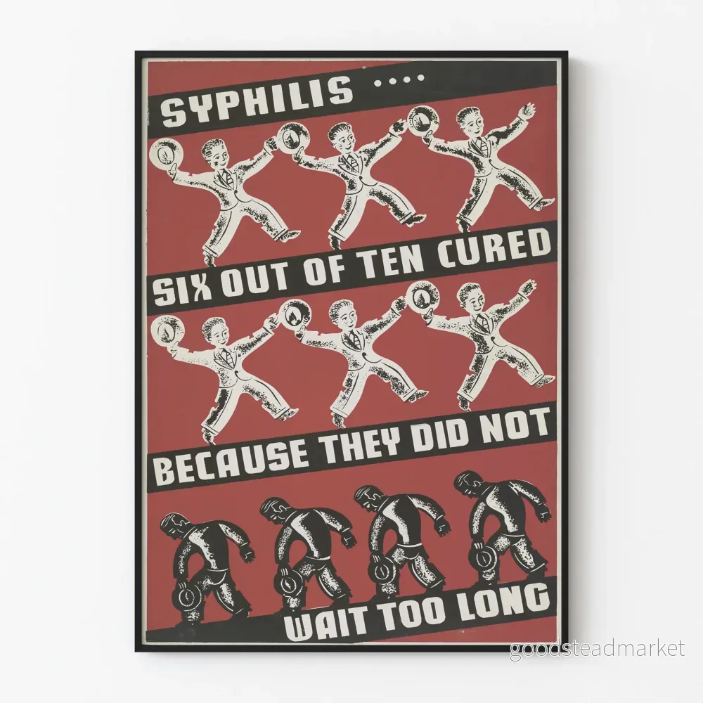 Vintageposter Syfilis Sex av Tio Botade