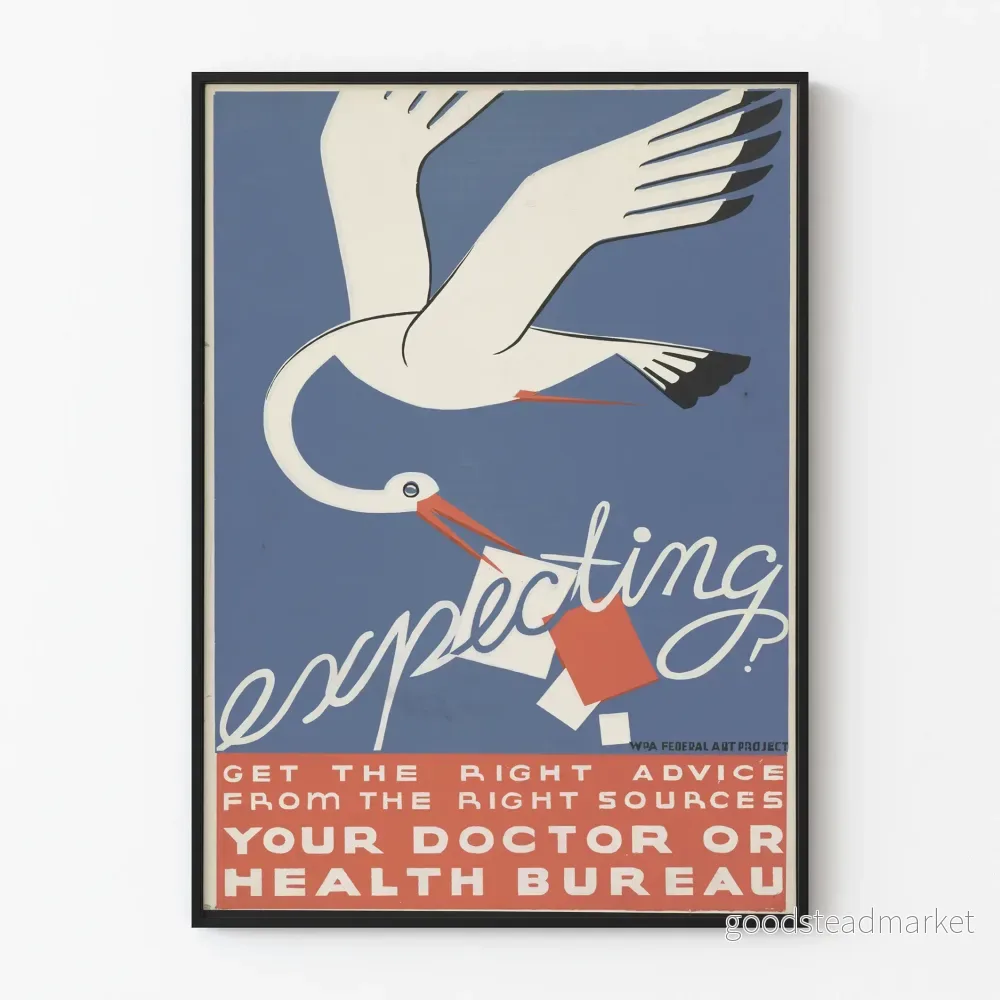 Vintageposter med hälsoråd från din läkare eller hälsokontor