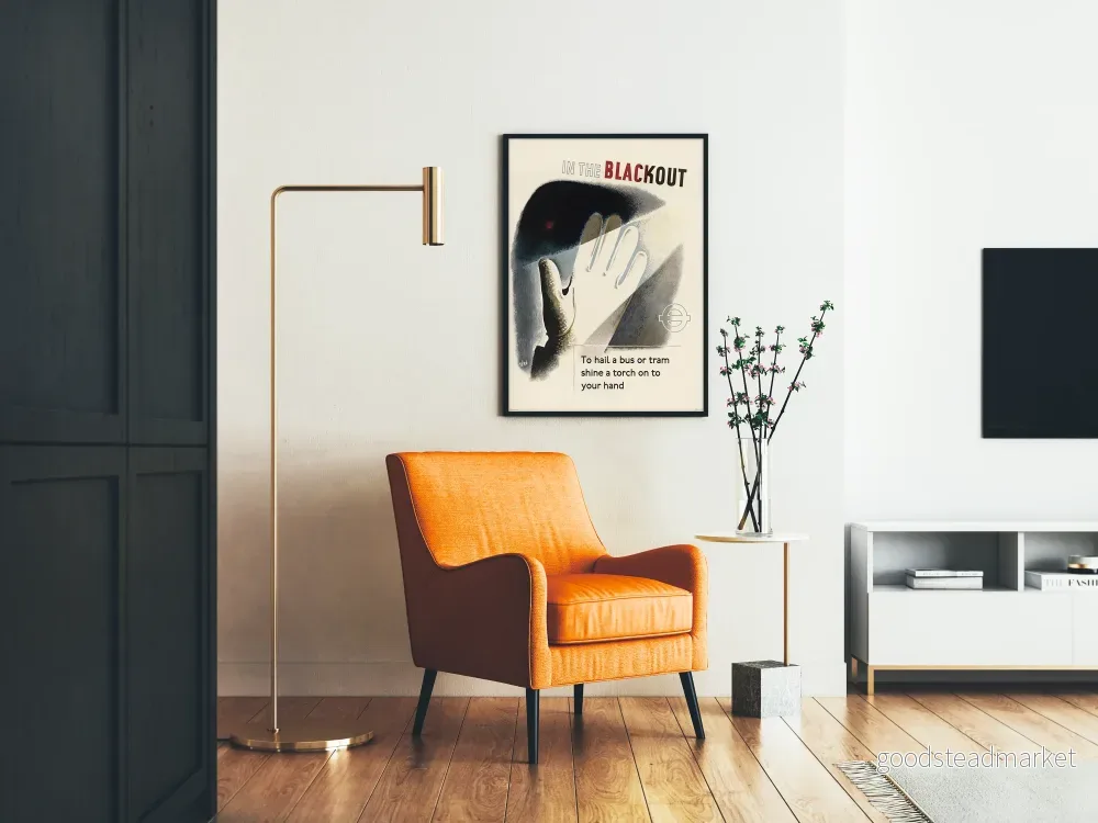 Vintage poster i svartvitt « In The Blackout » som visar buss eller spårvagn - Bild 2