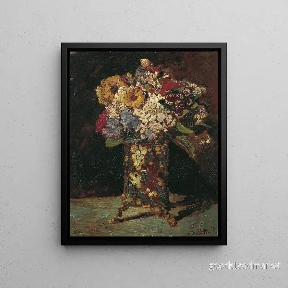 Målning av blomsterstilleben – Adolphe Monticelli | Konsttryck