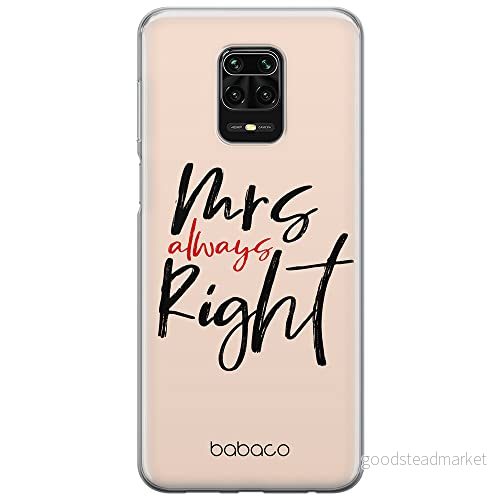 ERT GROUP mobiltelefonfodral för Xiaomi REDMI NOTE 9 PRO/ 9S originalt och officiellt licensierat Babaco mönster Mrs Right 001 anpassad till formen på mobiltelefonen, fodral tillverkad av TPU plast 5904805049477