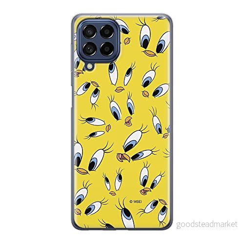 ERT GROUP mobiltelefonfodral för Samsung M53 5G originalt och officiellt licensierat Looney Tunes mönster Tweety 006 optimalt anpassad till formen på mobiltelefonen, fodral tillverkad av TPU plast 5905511384197