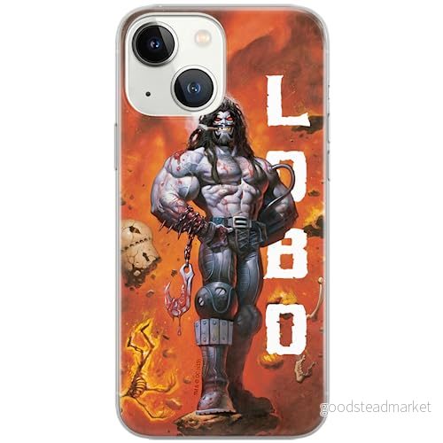 ERT GROUP mobiltelefonfodral för Iphone 13 MINI originalt och officiellt licensierat DC mönster Lobo 003 Vit optimalt anpassad till formen på mobiltelefonen, fodral tillverkad av TPU plast 5903932923858