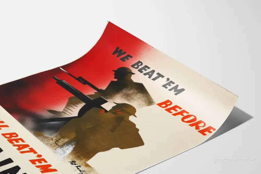 Vintage militärposter Vi besegrade dem innan igen - Bild 3