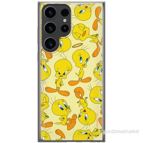 ERT GROUP mobiltelefonfodral för Samsung S23 ULTRA originalt och officiellt licensierat Looney Tunes mönster Tweety 010 optimalt anpassad till formen på mobiltelefonen, fodral tillverkad av TPU plast 5905511629076