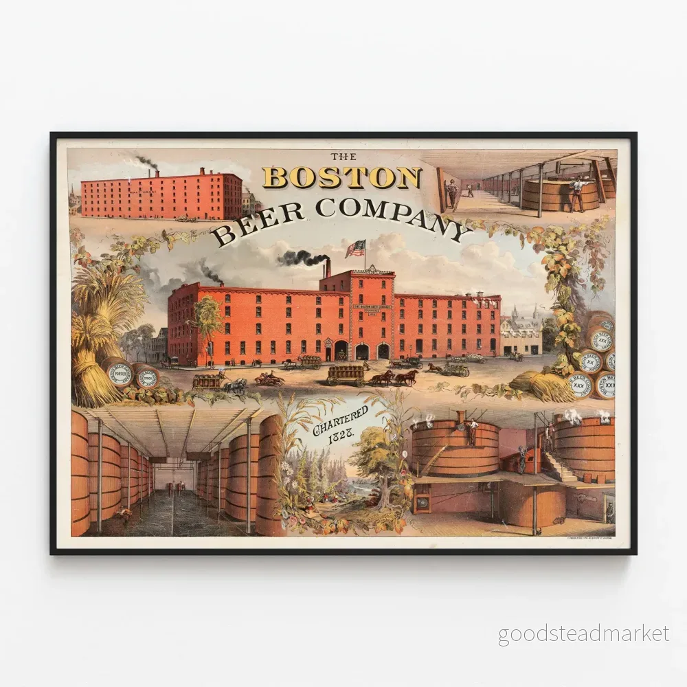 Vintageposter Boston Beer Company 1828 – Industriell väggdekoration