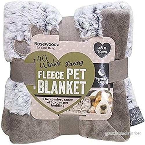 Rosewood supermjuk grå lyxig fleece filt hundfilt, medium, 46 x 68 cm 5025659048147