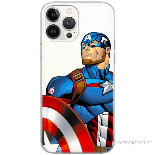 ERT GROUP mobiltelefonfodral för Samsung A50/A50s/A30s originalt och officiellt licensierat Marvel mönster Captain America 011 Vit anpassad till formen på mobiltelefonen, gedeeltelijk transparant 5902980412314