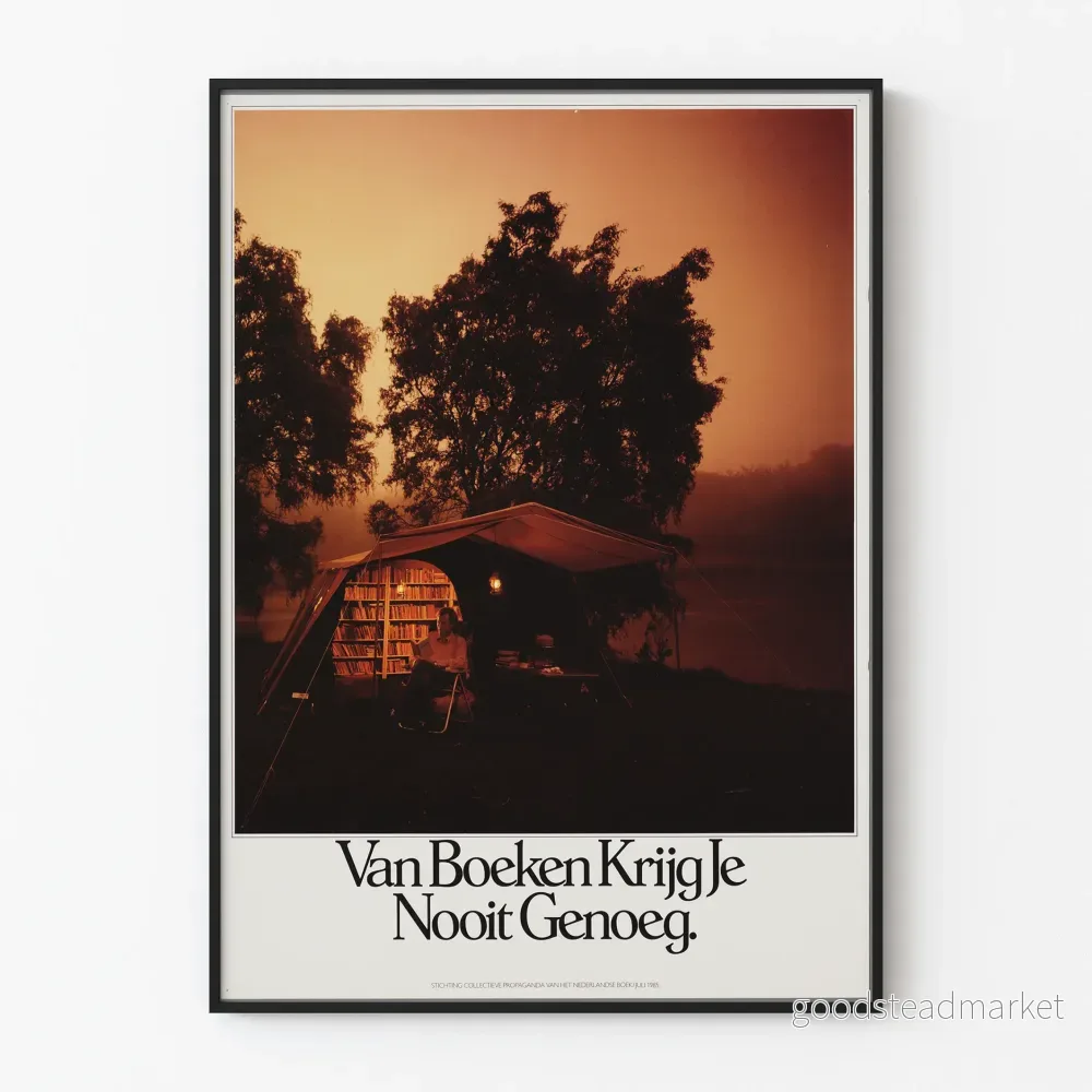 Dekorativ poster Van Boeken Krijg Je Nooit Genoeg - Atmosfär för nattlig läsning