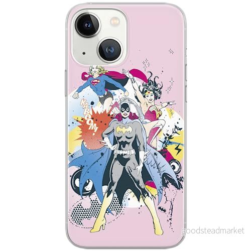 ERT GROUP Mobiltelefonskal för iPhone 13 original och officiellt licenserat DC mönster Super Girls 001 rosa perfekt anpassad till mobiltelefonens form, TPU fodral 5903932920482