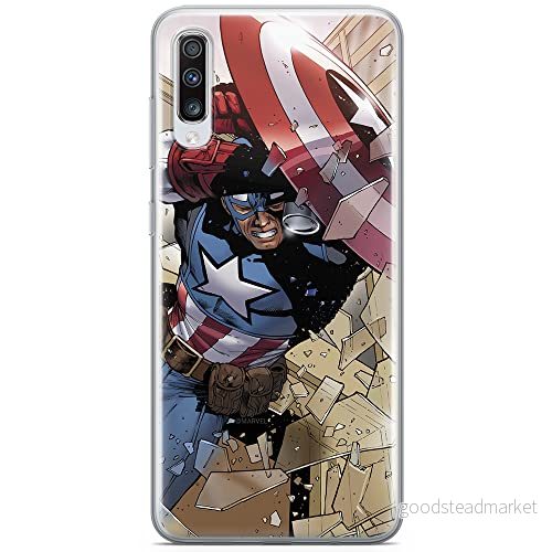 ERT GROUP mobiltelefonfodral för Samsung A70 originalt och officiellt licensierat Marvel mönster Captain America 021 optimalt anpassad till formen på mobiltelefonen, fodral tillverkad av TPU plast 5902980413977