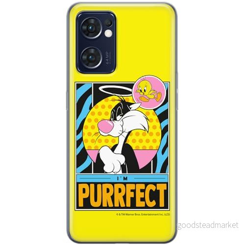 ERT GROUP mobiltelefonfodral för Oppo RENO 7 5G originalt och officiellt licensierat Looney Tunes mönster Sylvester & Tweety 006, fodral tillverkad av TPU plast 5905795125394