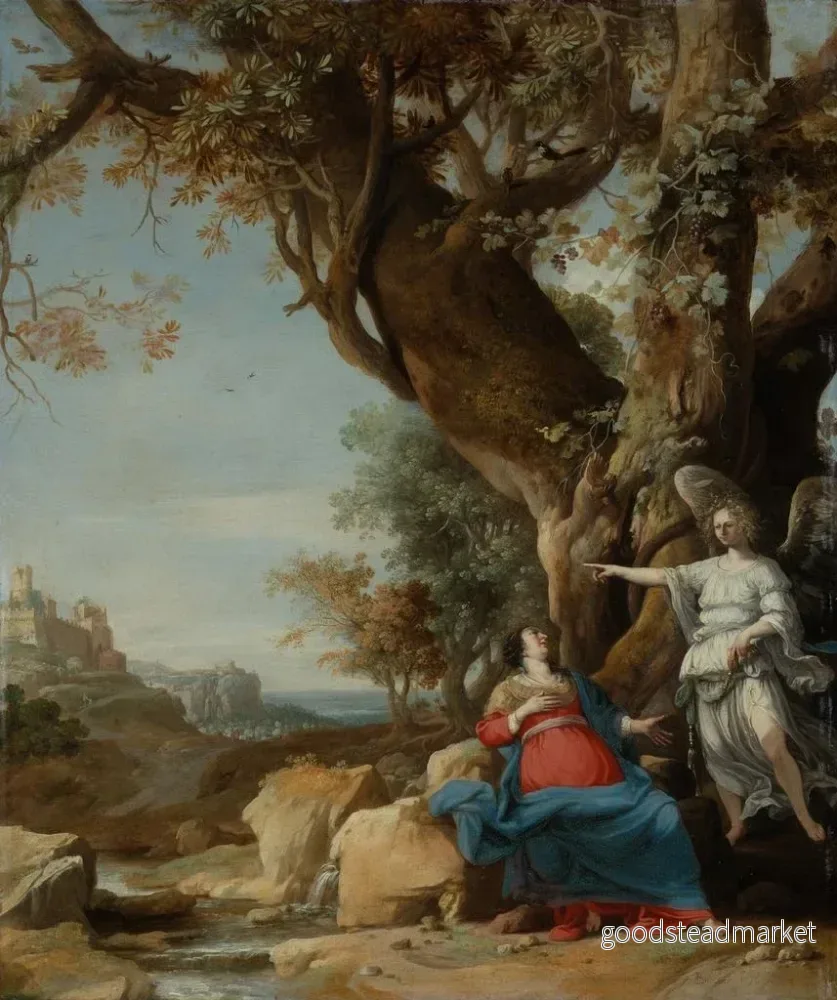 Målning Agar och ängeln - Bartholomeus Breenbergh | Konsttryck - Bild 2