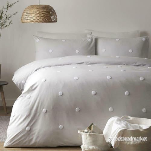 Appletree Prickigt täcke för trädgård, 100% bomull, silver med vita fläckar, enkel 5055161643790