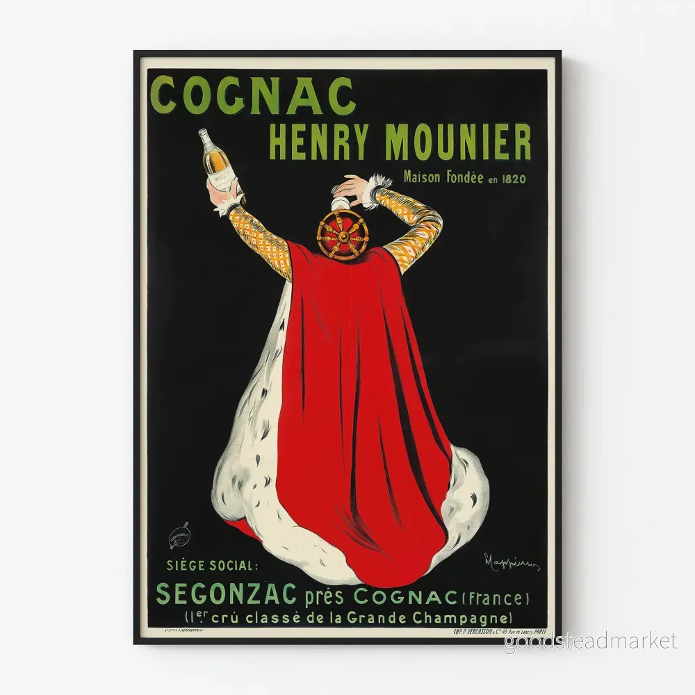 Vintageposter Cognac Henry Mounier Segonzac väggdekoration