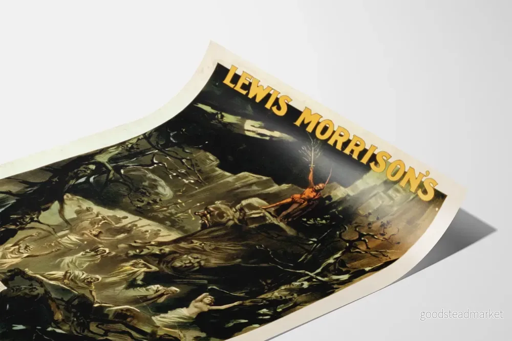 Vintageposter av Lewis Morrisons Magnifika Faust - Scen från Brocken - Bild 3