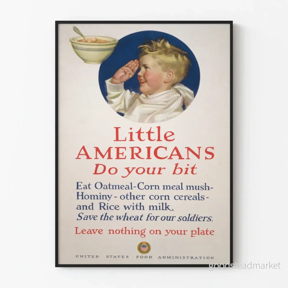 Vintageposter « Little Americans Gör Din Del » - Retro Väggdekoration