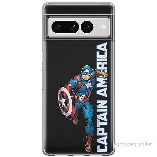 ERT GROUP mobiltelefonfodral för Google PIXEL 7 PRO originalt och officiellt licensierat Marvel mönster Captain America 030 anpassad till formen på mobiltelefonen, fodral tillverkad av TPU plast 5905795169923