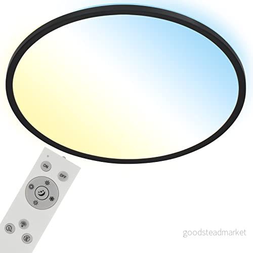 BRILONER - LED taklampa CCT, bakgrundsbelysning, ultra platt, dimbar, fjärrkontroll, varm vit, neutral kall 480x30mm 4002707422136
