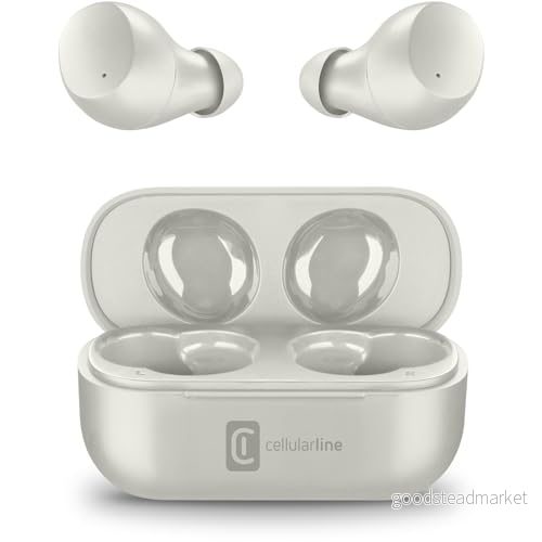 Cellularline Wink Universal Bluetooth 5.0 HiFi stereohörlurar med laddningsfodral total autonomi på 25 timmar 2 timmars laddningstid 10 meter räckvidd grå 8018080469251