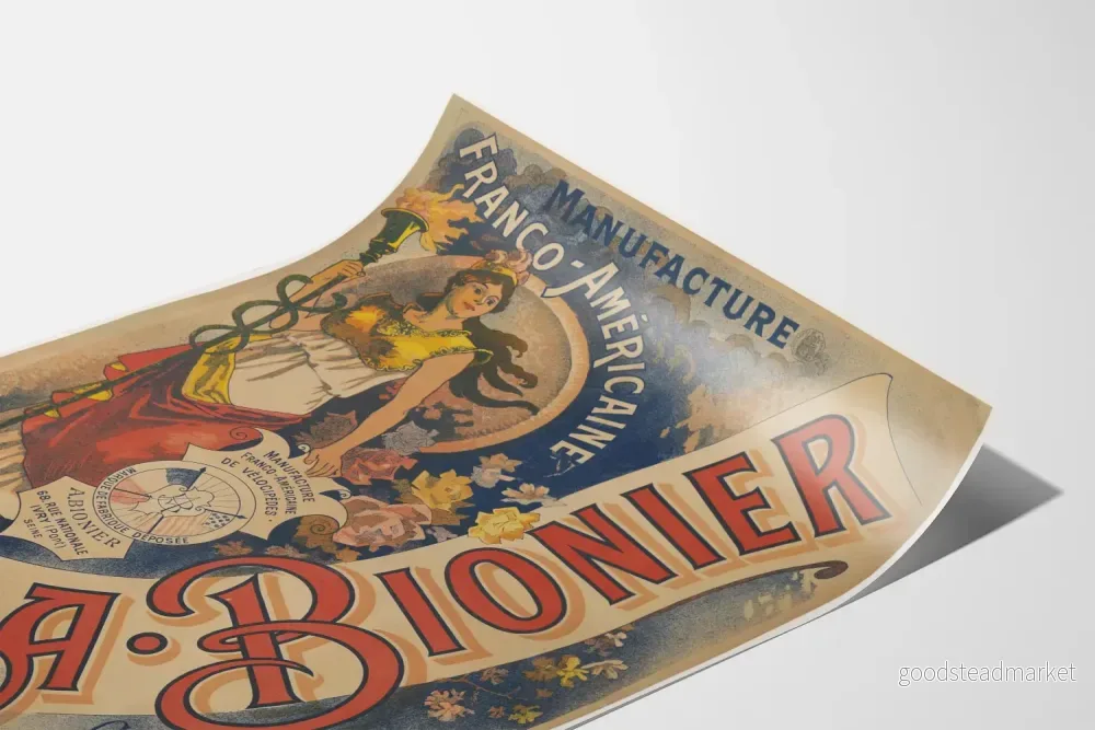Vintageposter Cycles A. Bionier - Fransk-amerikansk tillverkning - Bild 3