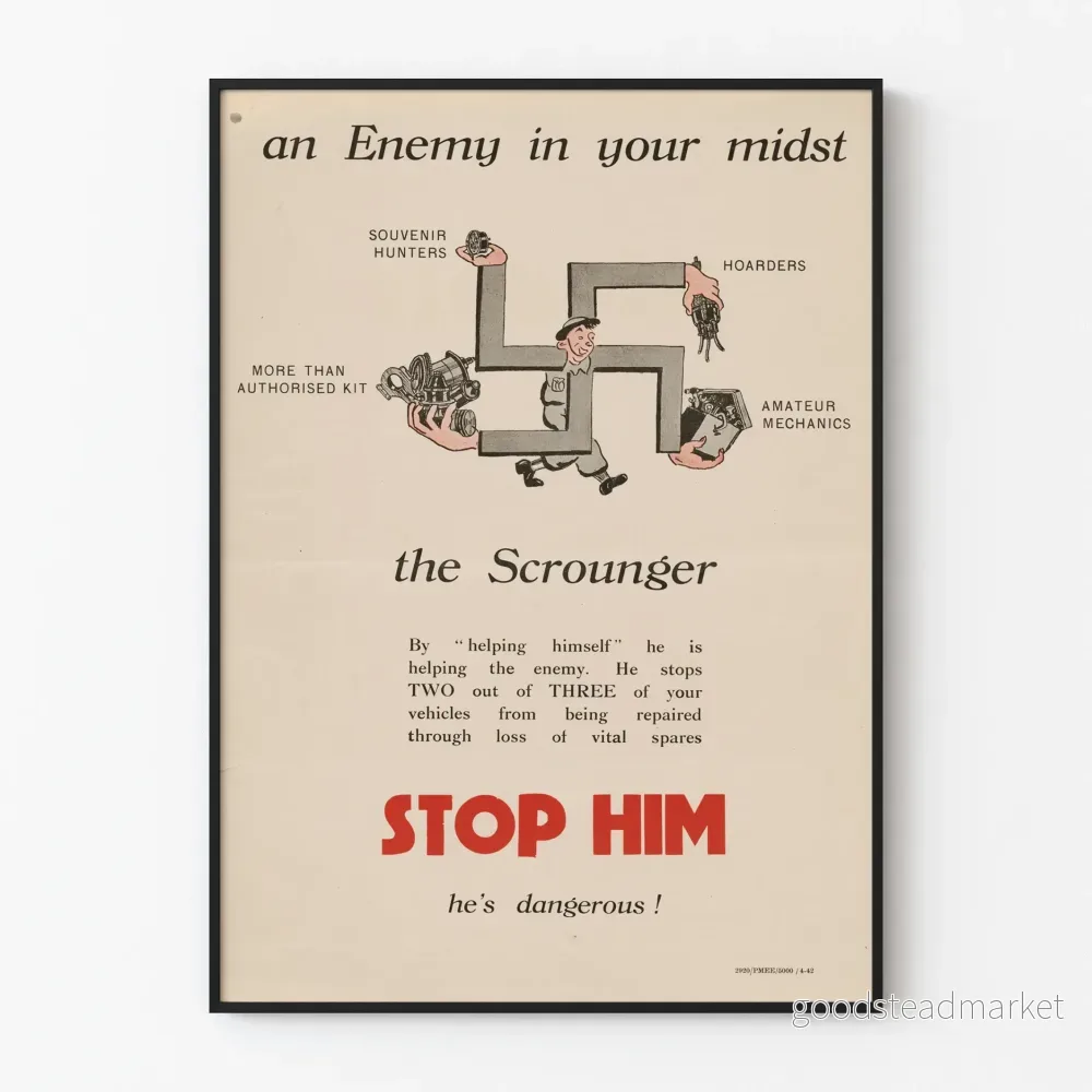 Vintageposter av En fiende bland oss - Retro väggdekoration Artem Legrand