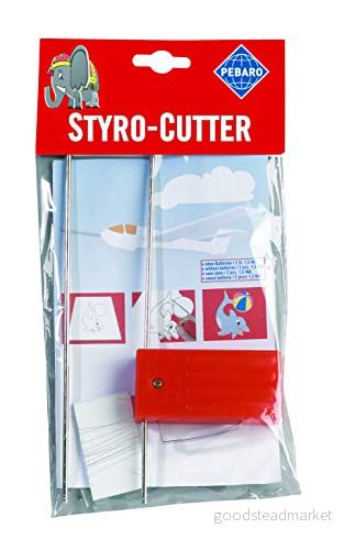Pebaro batteridriven styroporklippare med reservskärartråd, för design styropor, perfekt hobbyhantverkare, 15 x 24 2,5 cm 4006094800805