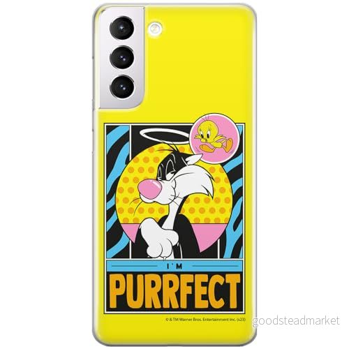 ERT GROUP mobiltelefonfodral för Samsung S21 PLUS originalt och officiellt licensierat Looney Tunes mönster Sylvester & Tweety 006, fodral tillverkad av TPU plast 5905795125080