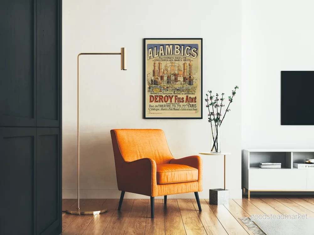 Vintageposter av alambiker för destillation - väggdekoration ateljé - Bild 2