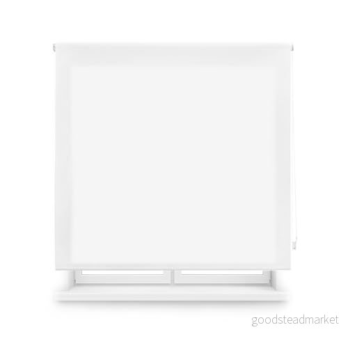 Blindecor Skräddarsydd genomskinlig rullgardin krossbar vit färg 95 x 250 cm (bredd höjd) tygstorlek 92 245 genomskinliga rullgardiner för fönster 8434363494381