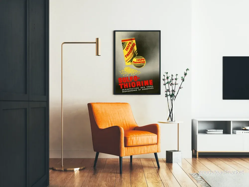 Vintageposter för Sulfo-Thiorine för desinfektion av luftvägar och matsmältningssystem - Bild 2