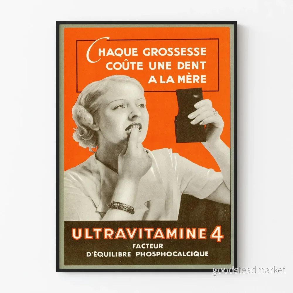 Vintageposter Ultravitamine 4 - Retro väggdekoration för tandhälsa