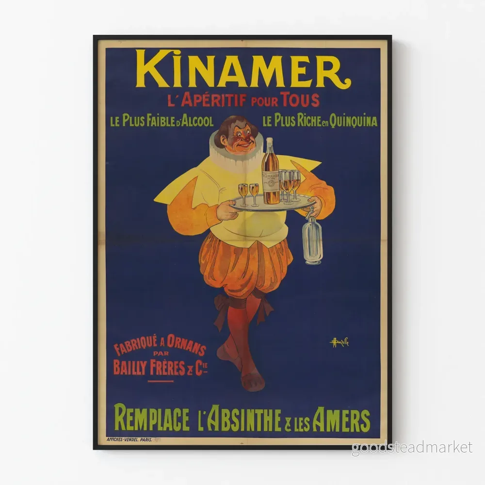 Vintageposter Kinamer Apéritif för alla – Retro väggdekoration
