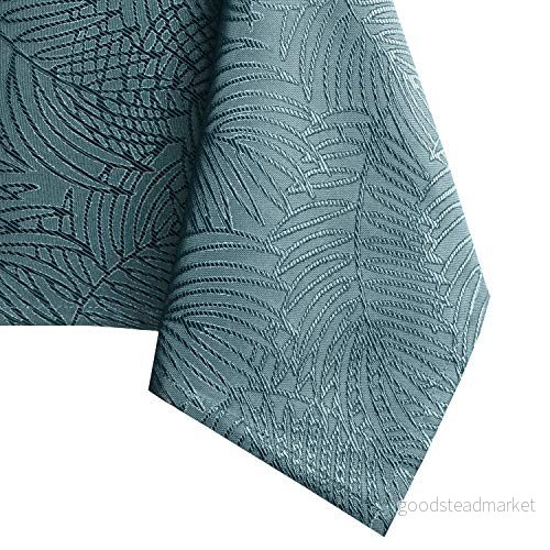 AmeliaHome Bordsduk 150 x 350 cm lotuseffekt vattenavvisande blad Gaia Petrol 4251758603517