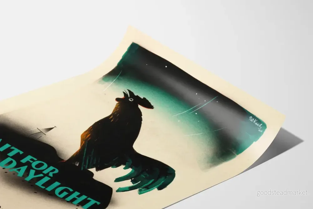 Väggposter för inredning Coq « Wait For Daylight » vintage - Bild 3