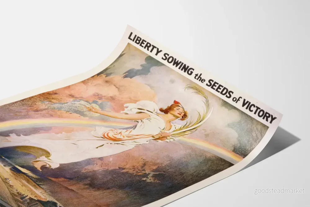 Vintageposter Liberty som sår fröna till seger - patriotisk väggdekoration - Bild 3