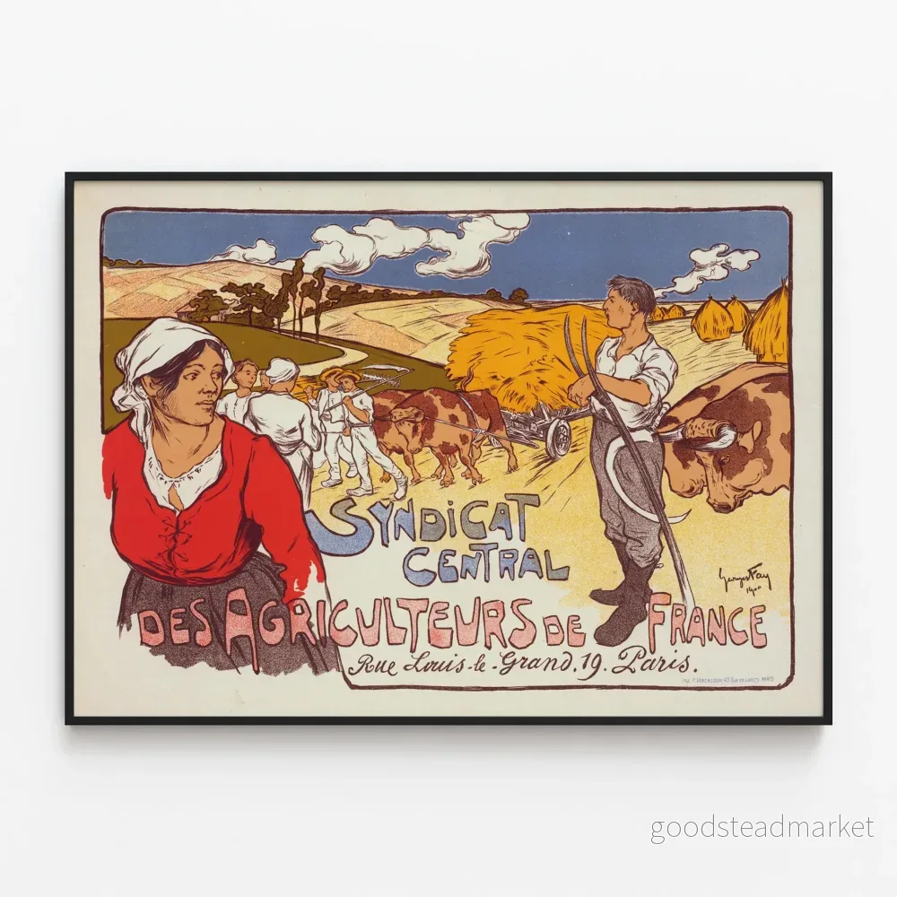 Vintageposter för Centralföreningen för jordbrukare i Frankrike